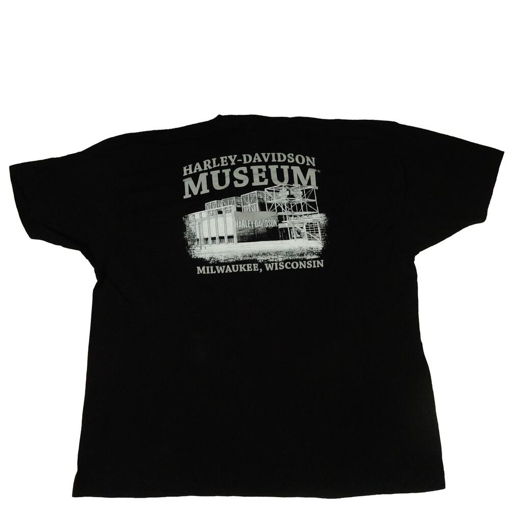 Harley Davidson Museum Front Back Graphic Black T Shirt Motorcycle Men's 3XL